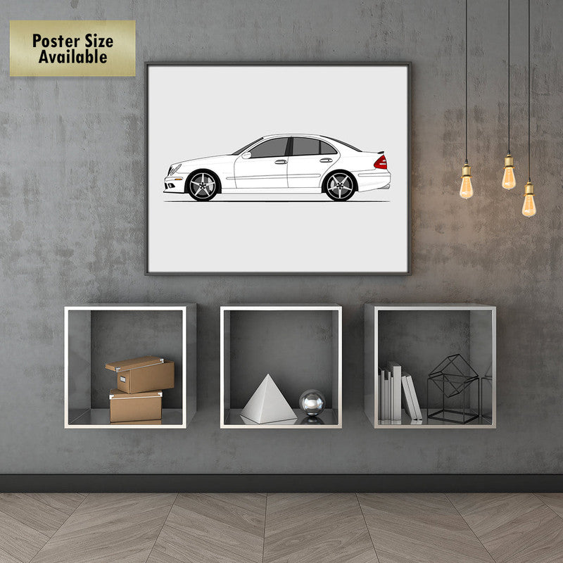 Mercedes-Benz E55 W211 (2006-2009) (Side Profile) Poster