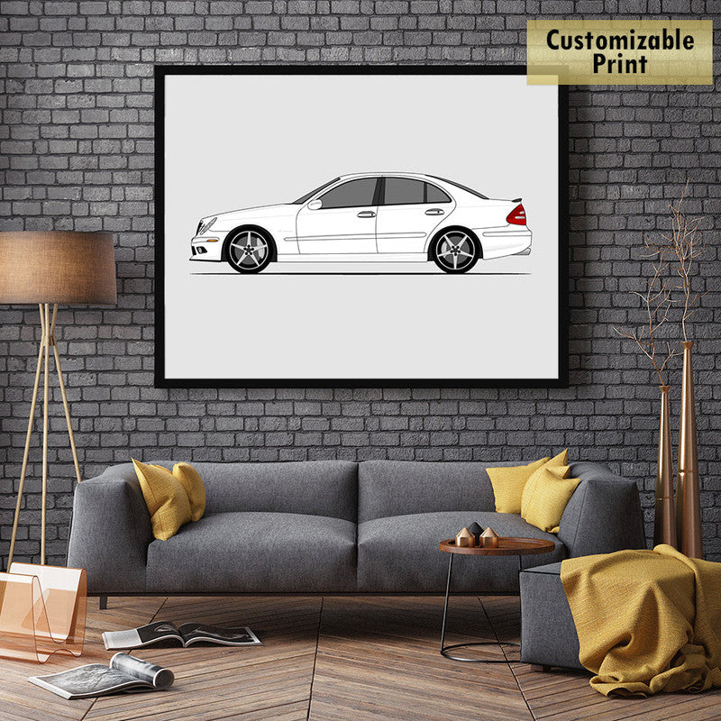 Mercedes-Benz E55 W211 (2006-2009) (Side Profile) Poster