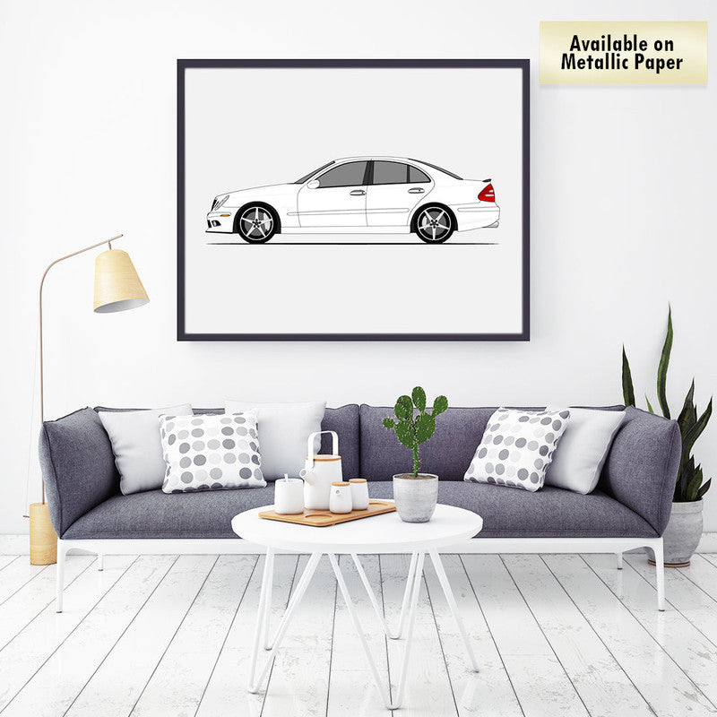 Mercedes-Benz E55 W211 (2006-2009) (Side Profile) Poster