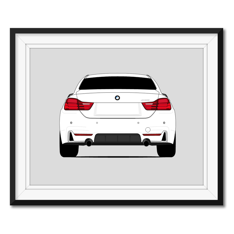 BMW 4 Series 435i F32 Coupe (2013-2016) (Rear) Poster
