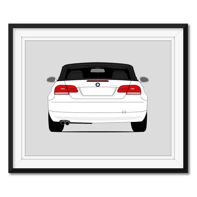 BMW E92 E93 328i Convertible (2007-2010) (Rear) Poster