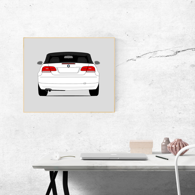 BMW E92 E93 328i Convertible (2007-2010) (Rear) Poster