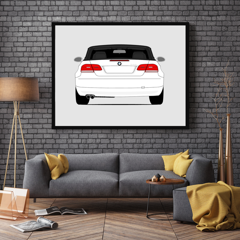 BMW E92 E93 328i Convertible (2007-2010) (Rear) Poster