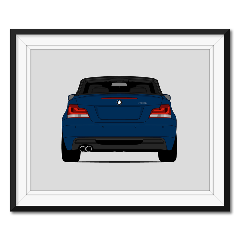 BMW 1 Series 135i Convertible (2007-2013) (Rear) Poster