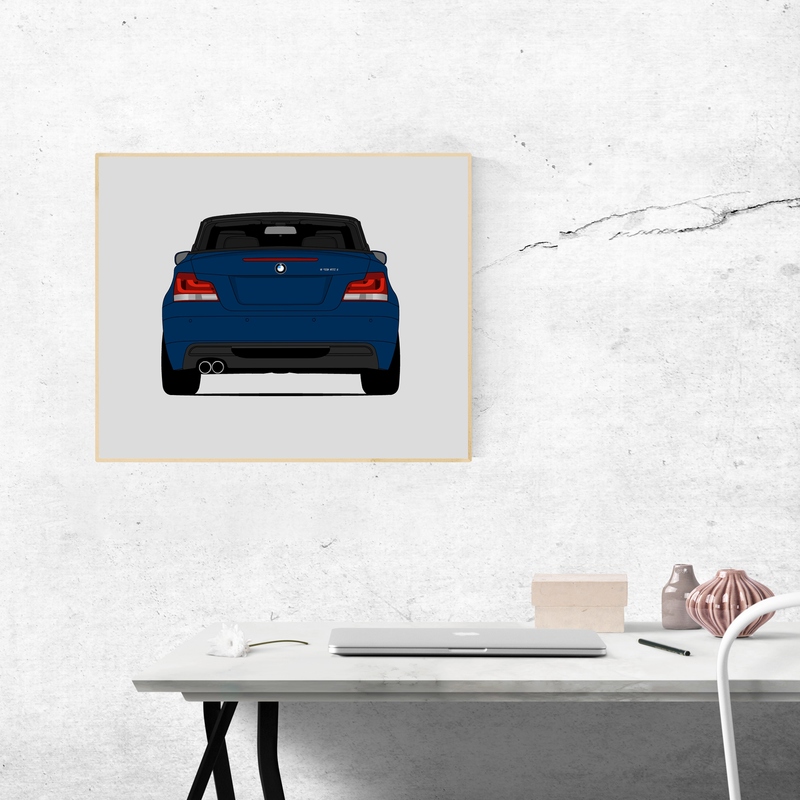 BMW 1 Series 135i Convertible (2007-2013) (Rear) Poster