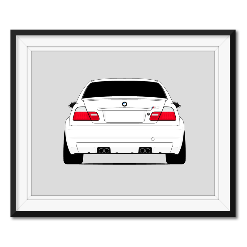 BMW M3 E46 (2001-2006) (Rear) Poster