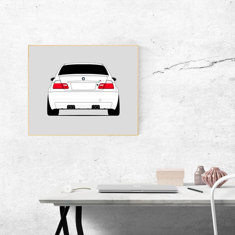 BMW M3 E46 (2001-2006) (Rear) Poster