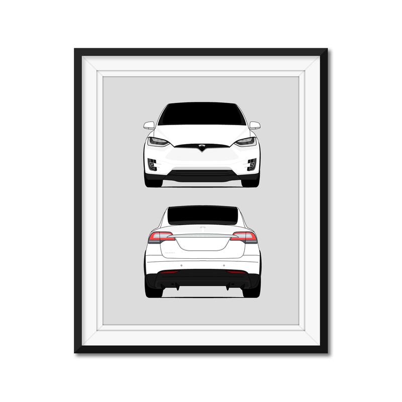 Tesla Model X (2015-2020) (Front and Rear) Poster