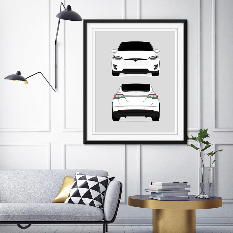 Tesla Model X (2015-2020) (Front and Rear) Poster