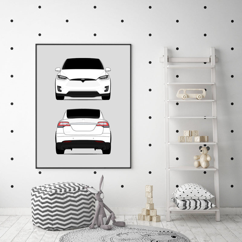 Tesla Model X (2015-2020) (Front and Rear) Poster