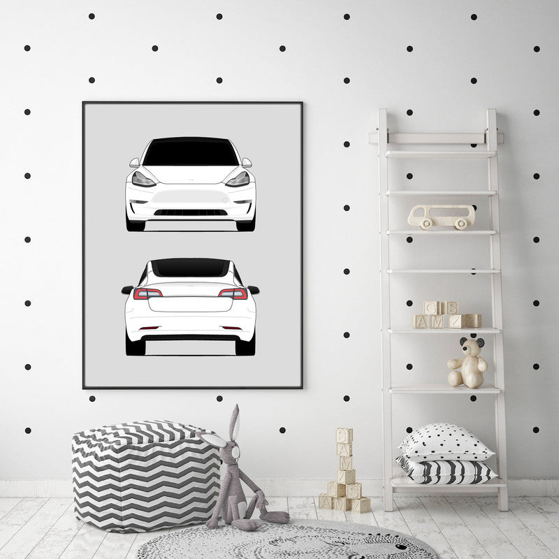 Tesla Model 3 Front and Rear View