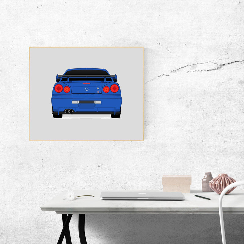 Nissan Skyline GT-R R34 (1998-2002) (Rear) from the Fast and the Furious Poster