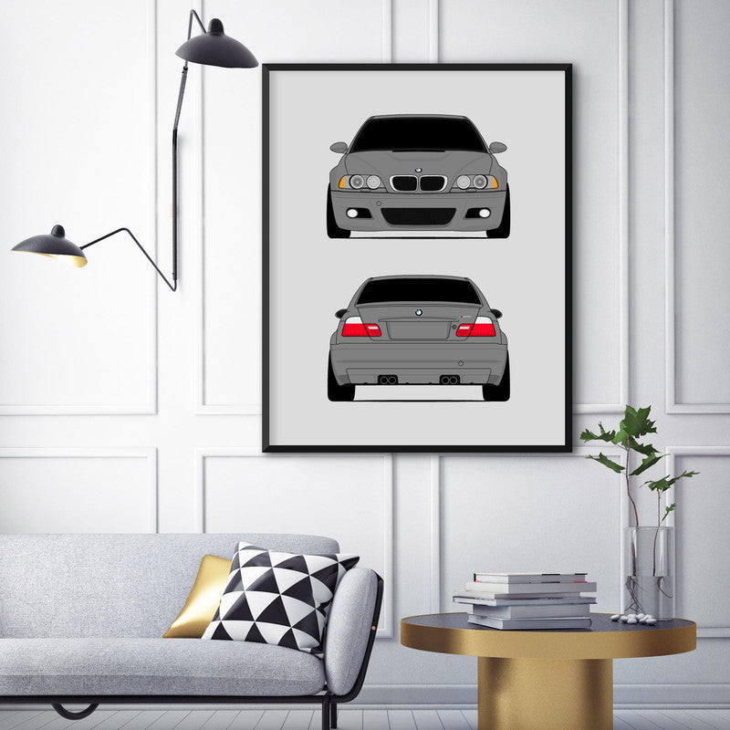 BMW M3 E46 (2001-2006) (Front and Rear) Poster