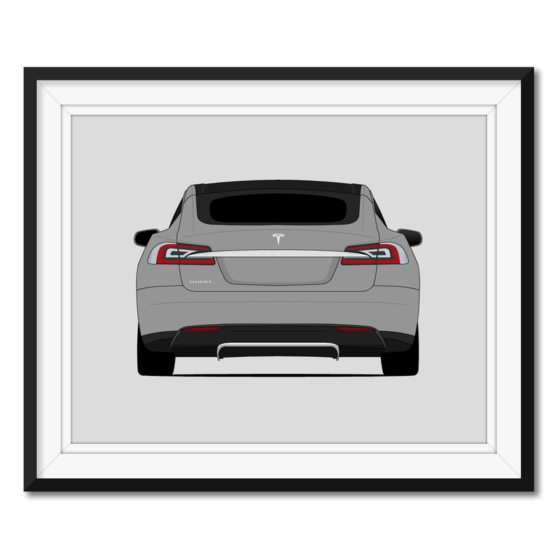 Tesla Model S (2017-2020) (Rear) Poster