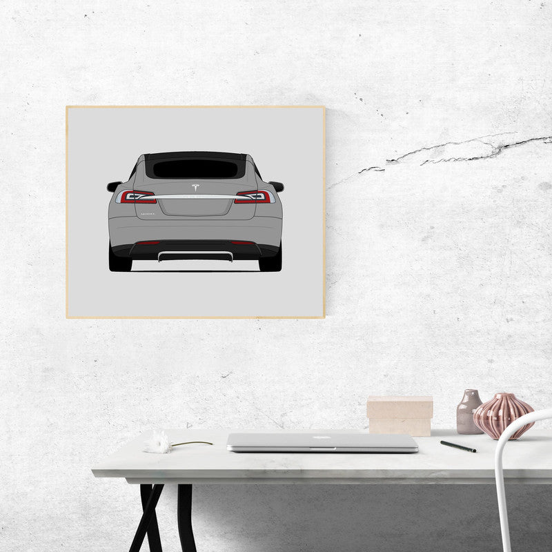 Tesla Model S (2017-2020) (Rear) Poster