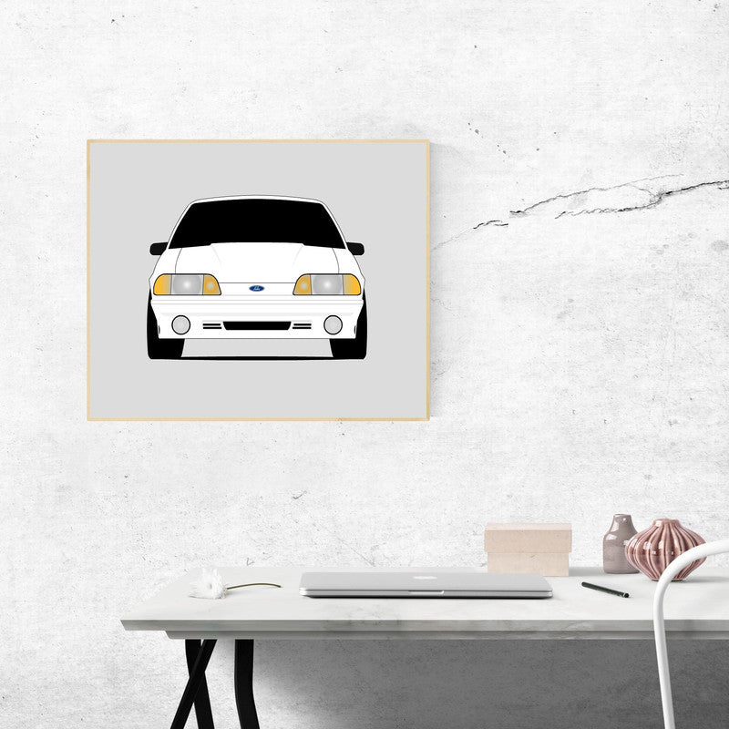 Ford Mustang GT Hatchback (1987-1993) Fox Body 5.0 Poster
