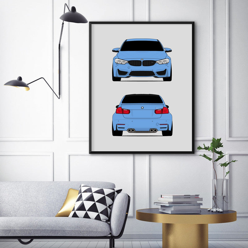 BMW M3 F80 (2014-2017) (Front and Rear) Poster