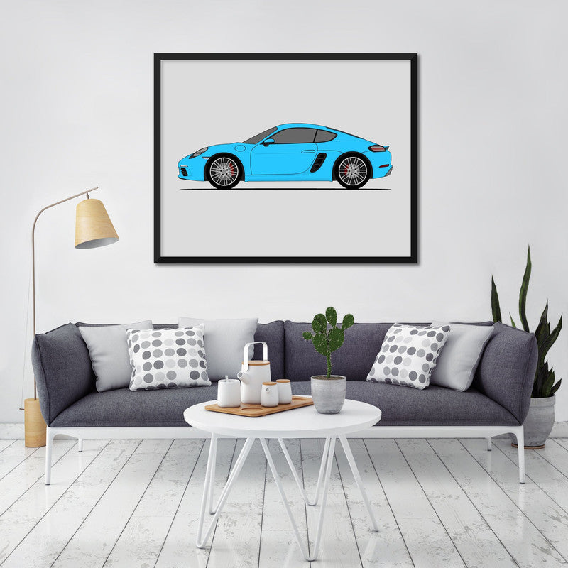 Porsche Cayman S 718 (2016-2020) (Side Profile) Poster