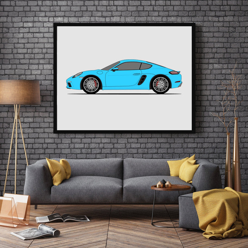 Porsche Cayman S 718 (2016-2020) (Side Profile) Poster