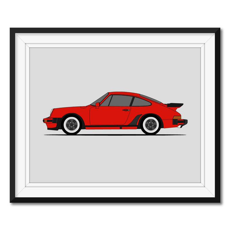 Porsche 911 Carrera (1981-1983) 930 (Side Profile) Poster