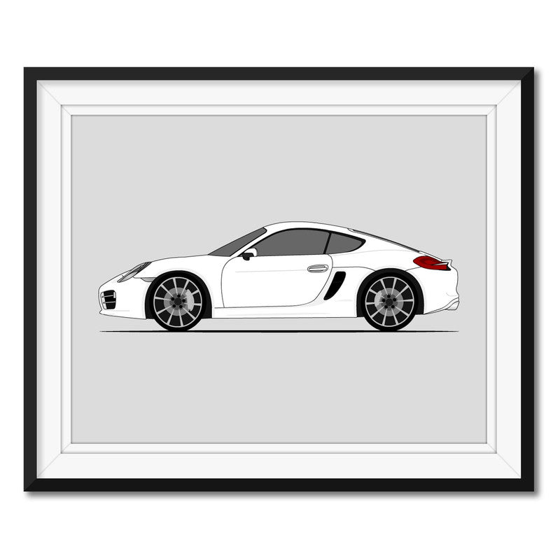Porsche Cayman S 981 (2012-2016) (Side Profile) Poster