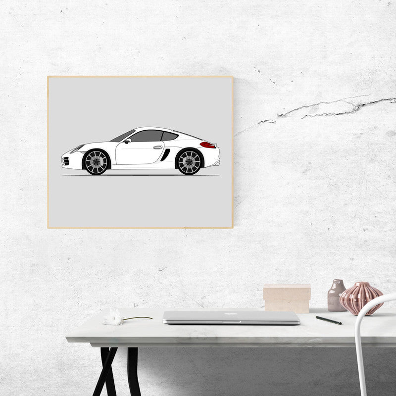 Porsche Cayman S 981 (2012-2016) (Side Profile) Poster