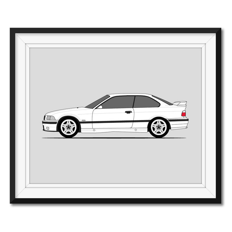 BMW M3 E36 (1995-1999) (Side Profile) Poster