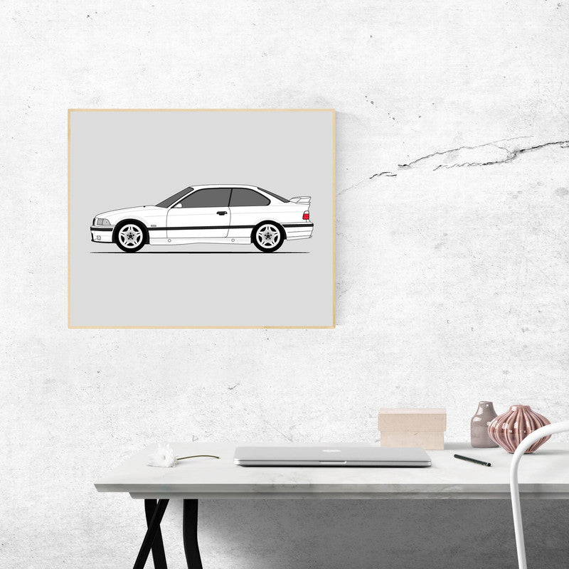 BMW M3 E36 (1995-1999) (Side Profile) Poster