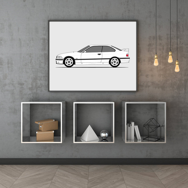 BMW M3 E36 (1995-1999) (Side Profile) Poster