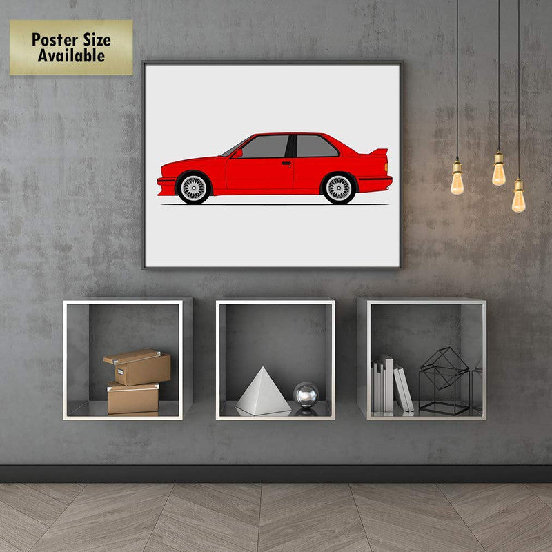 BMW M3 E30 (1986-1991) (Side Profile) Poster