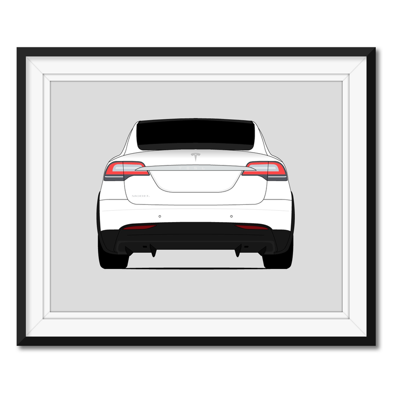 Tesla Model X (2015-2020) (Rear) Poster