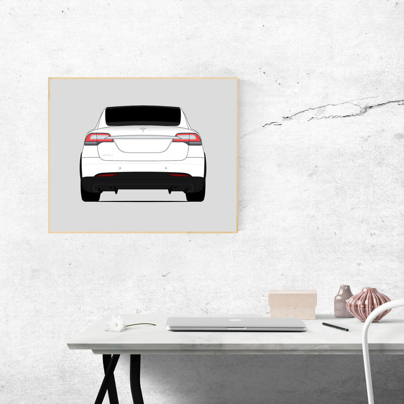 Tesla Model X (2015-2020) (Rear) Poster