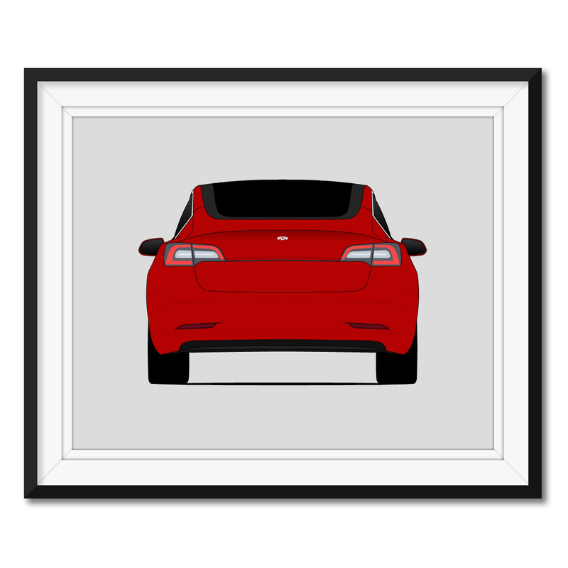Tesla Model 3 (2017-2023) (Rear) Poster