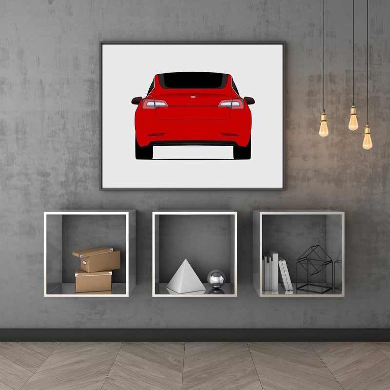 Tesla Model 3 (2017-2023) (Rear) Poster