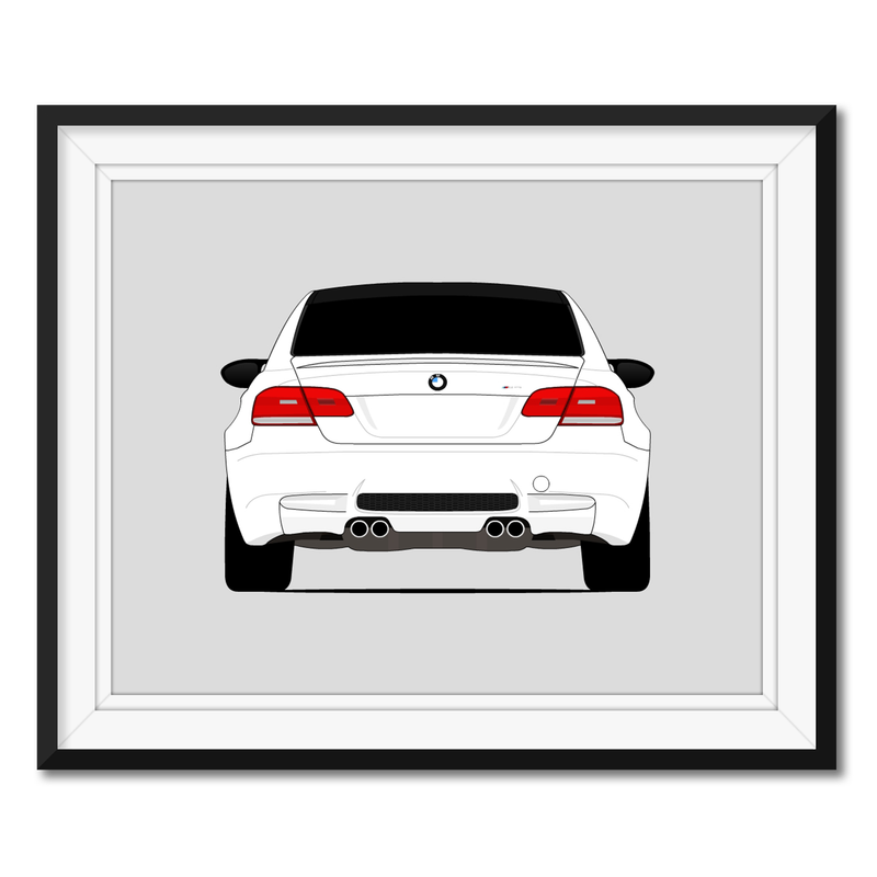 BMW M3 E92 (2007-2013) (Rear) Poster