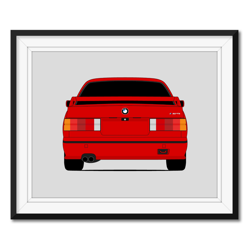 BMW M3 E30 (1986-1991) (Rear) Poster