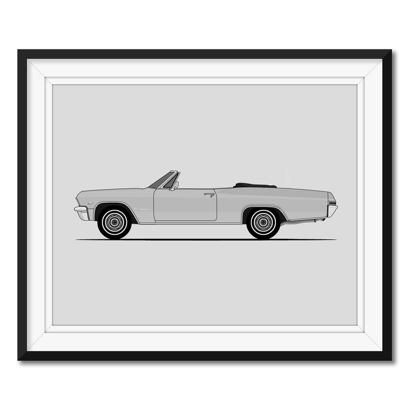 Chevy Impala Convertible (1965) (Side Profile) Poster