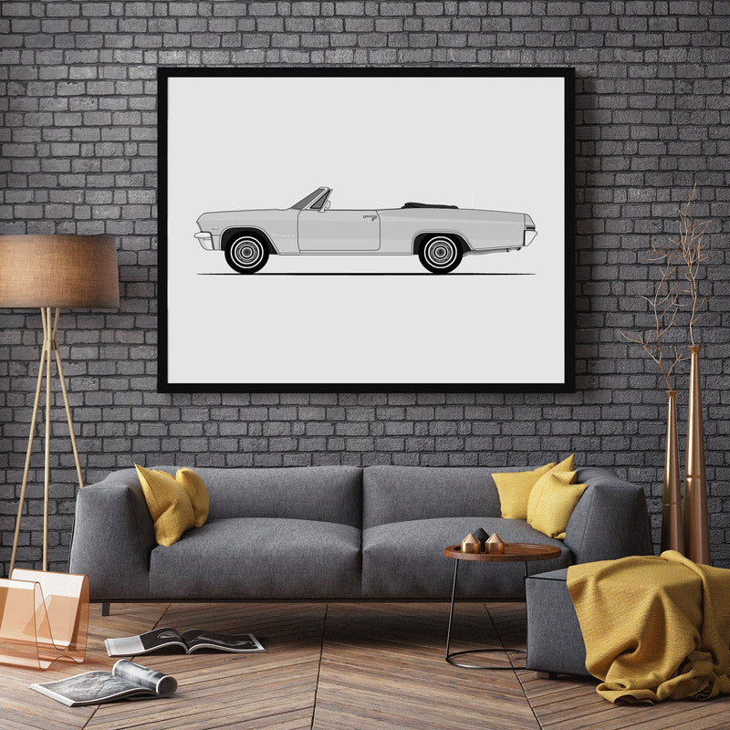 Chevy Impala Convertible (1965) (Side Profile) Poster