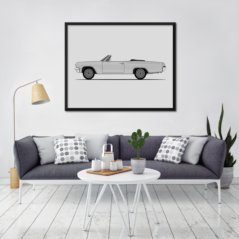 Chevy Impala Convertible (1965) (Side Profile) Poster