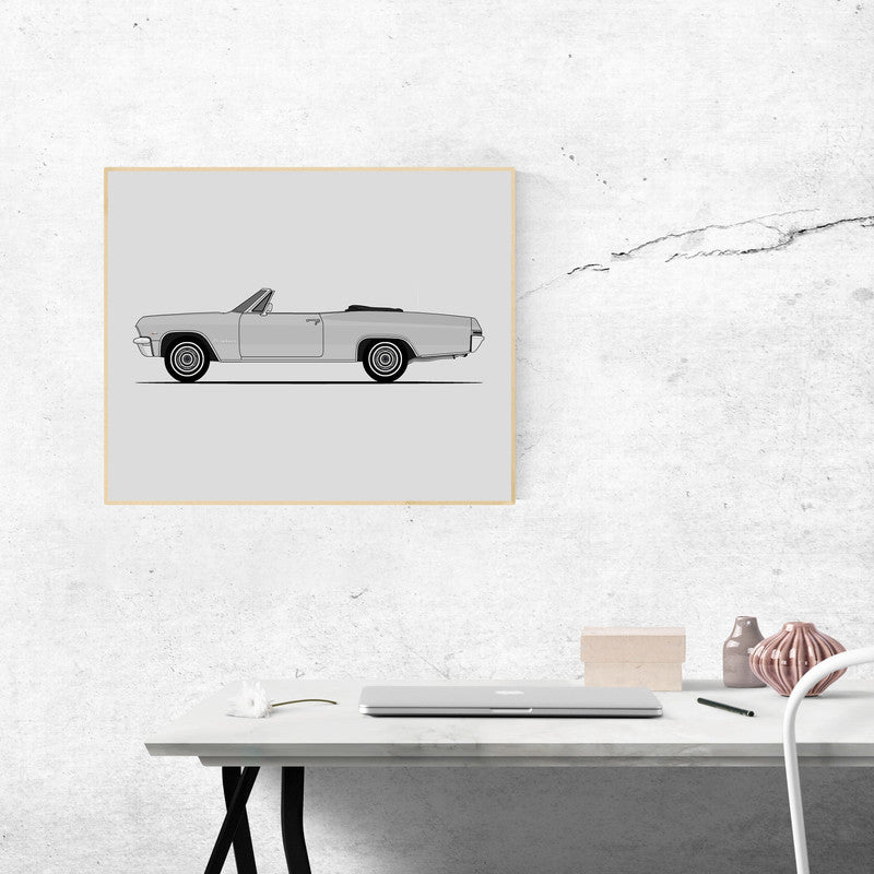 Chevy Impala Convertible (1965) (Side Profile) Poster