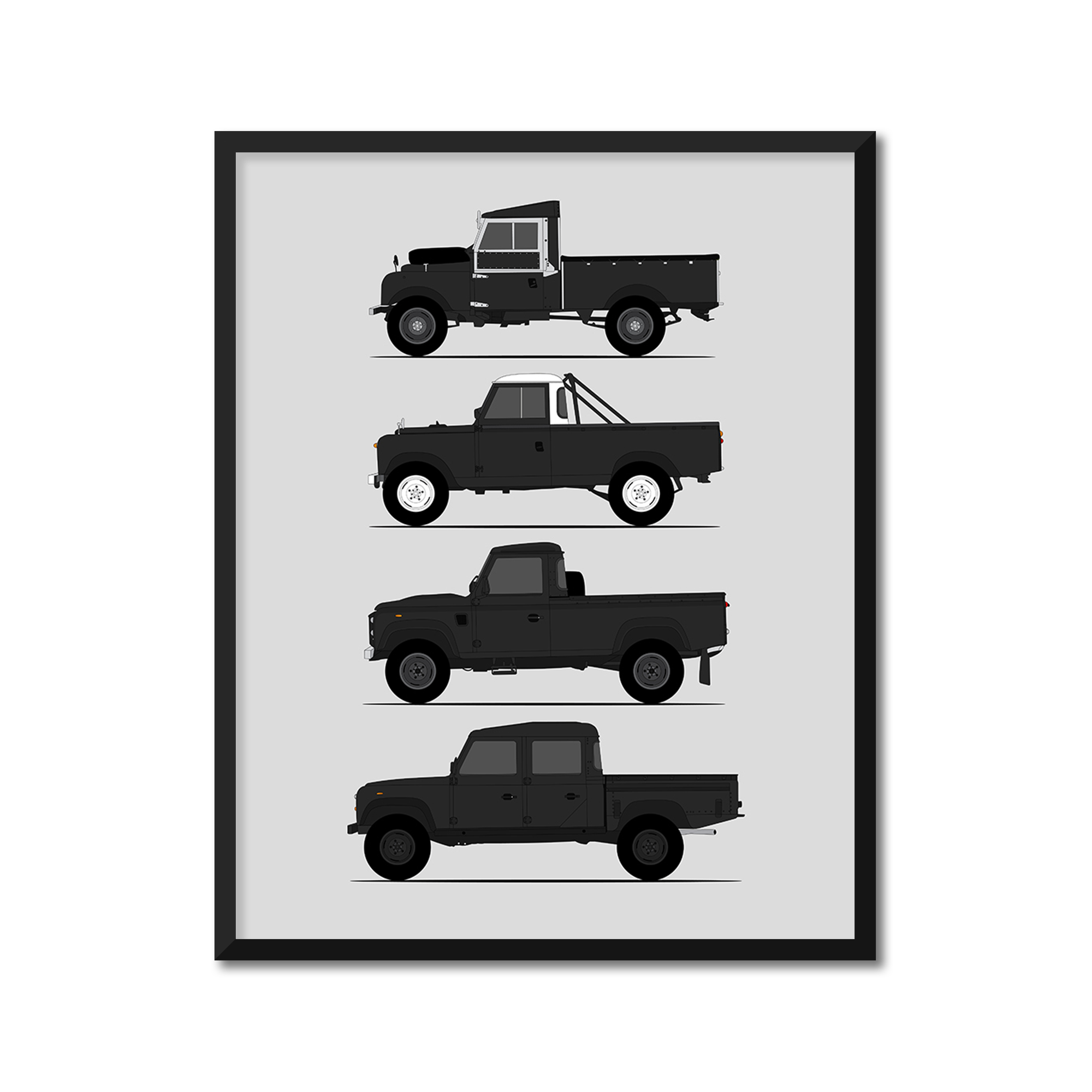 Land Rover Defender 130 Pickup Generations (Side Profile)