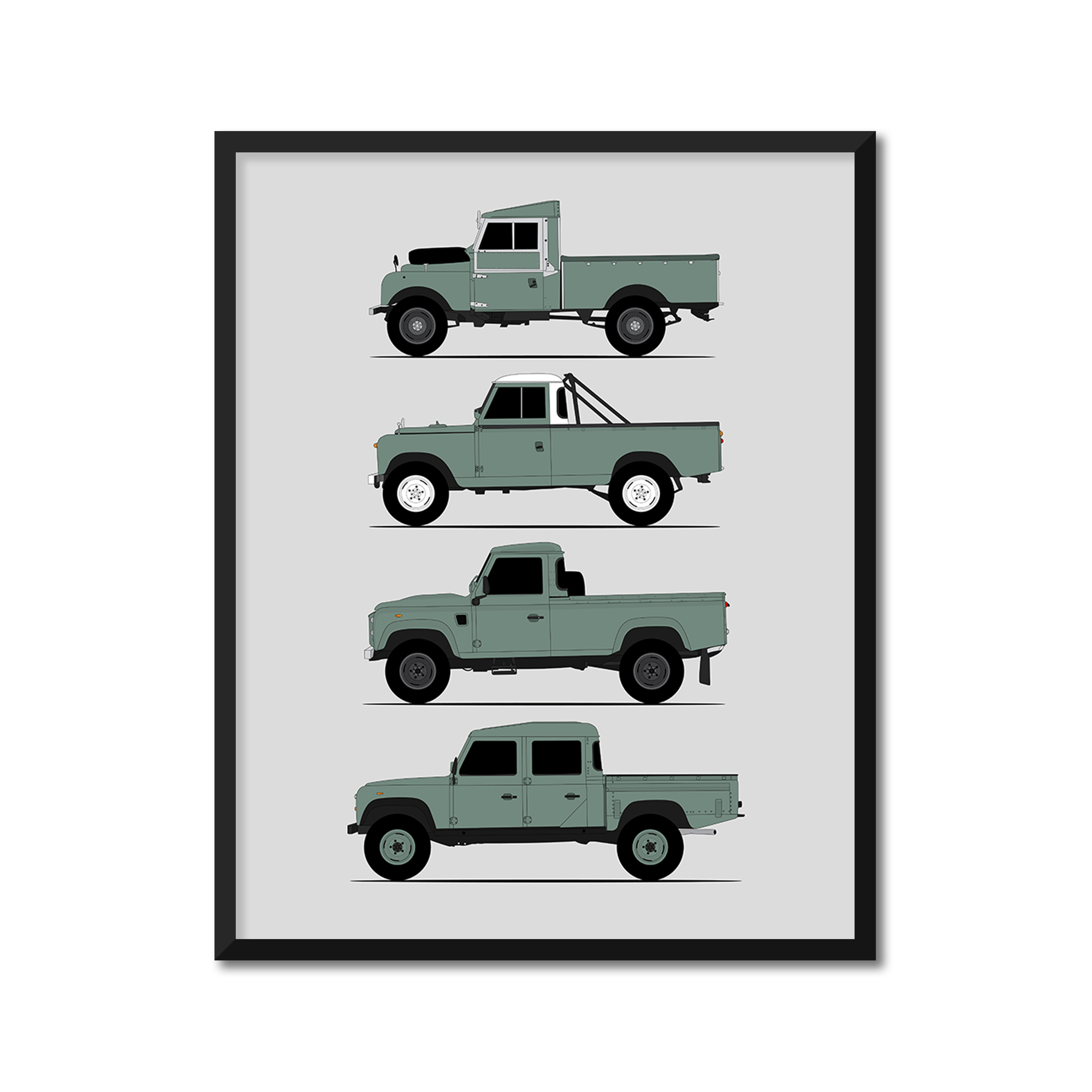 Land Rover Defender 130 Pickup Generations (Side Profile)