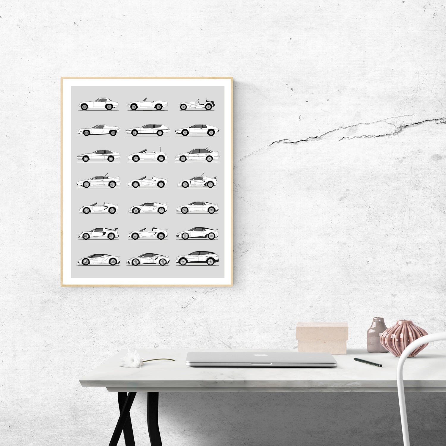 Lotus Best Generations History and Evolution Poster (Side Profile)