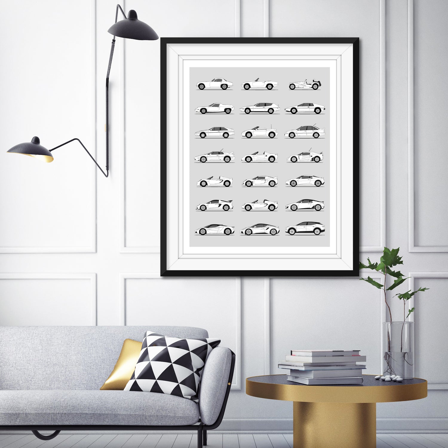 Lotus Best Generations History and Evolution Poster (Side Profile)