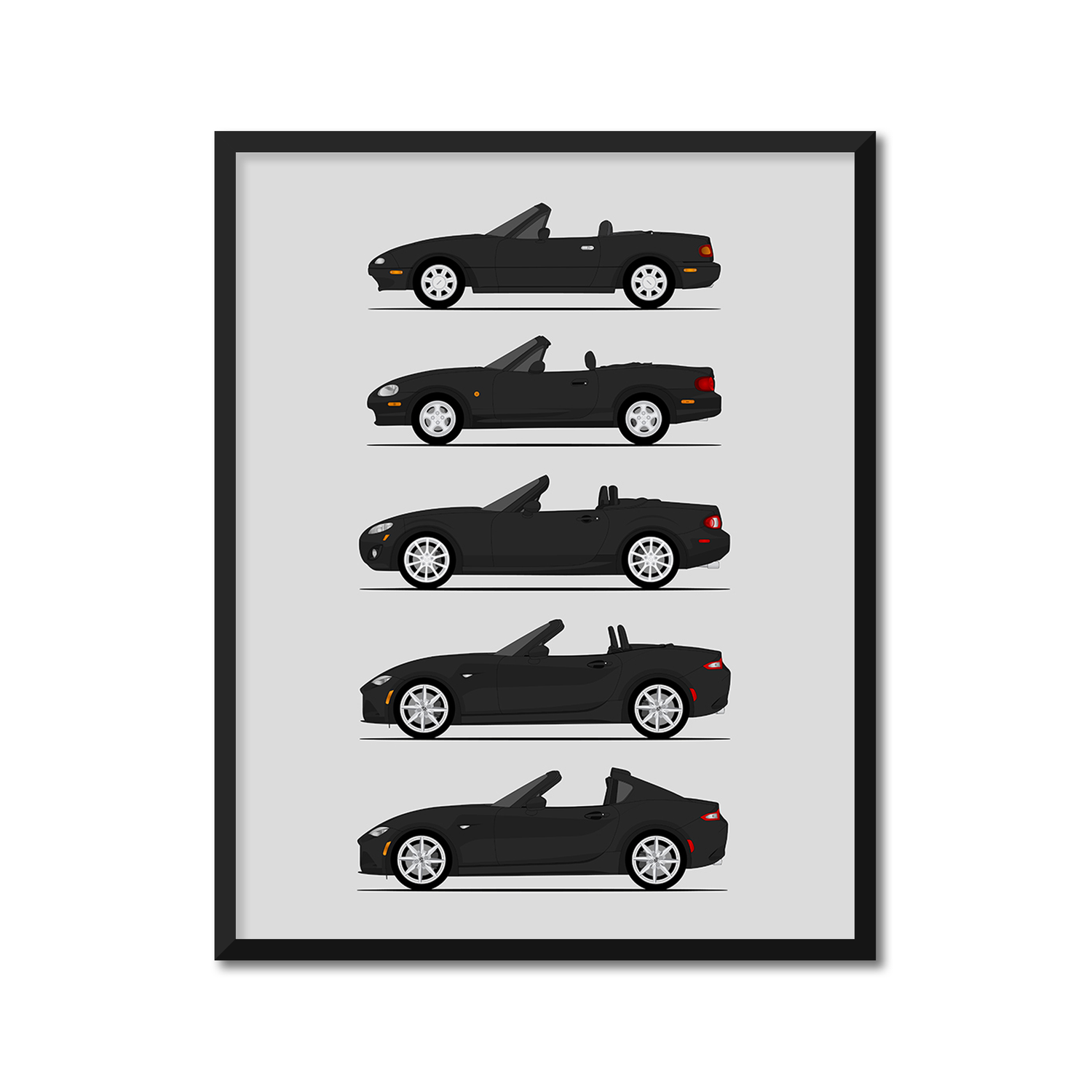 Mazda Miata Generations (Side Profile)