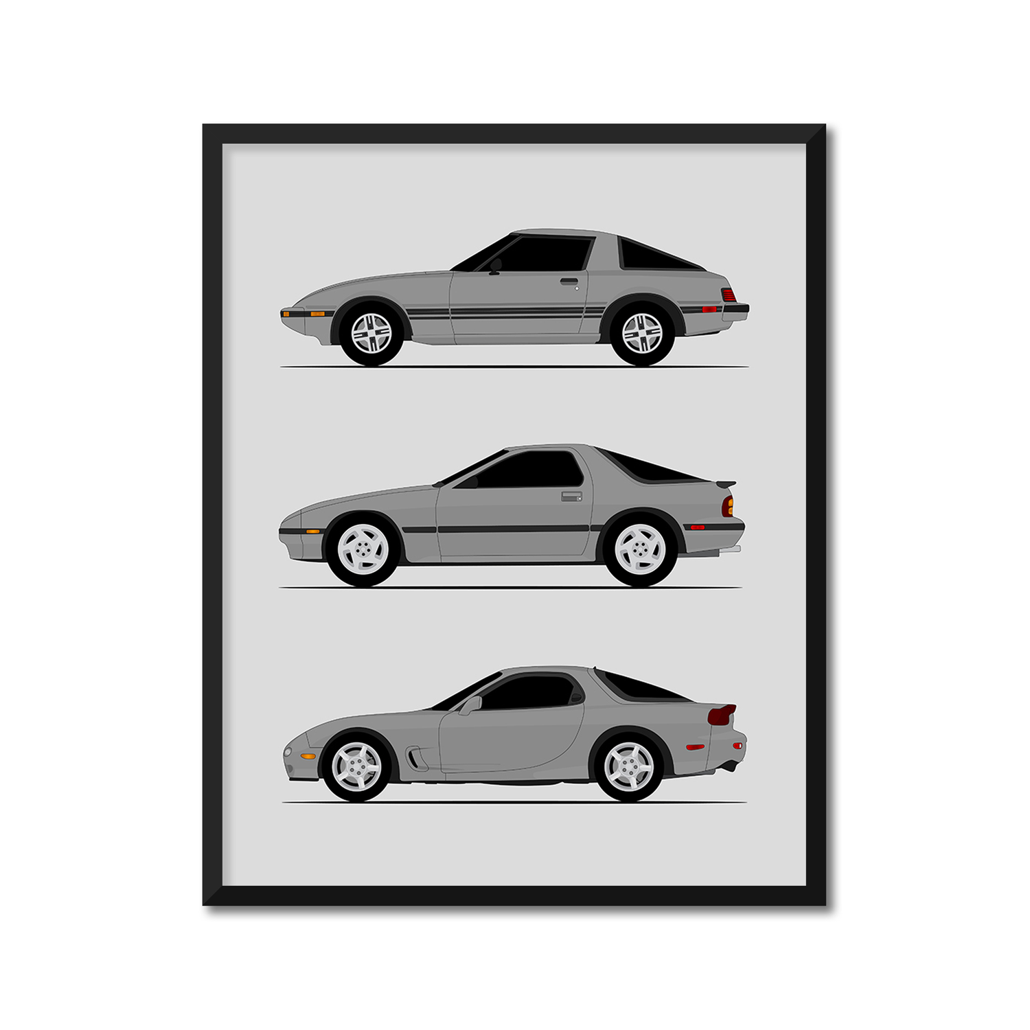 Mazda RX-7 Generations (Side Profile)