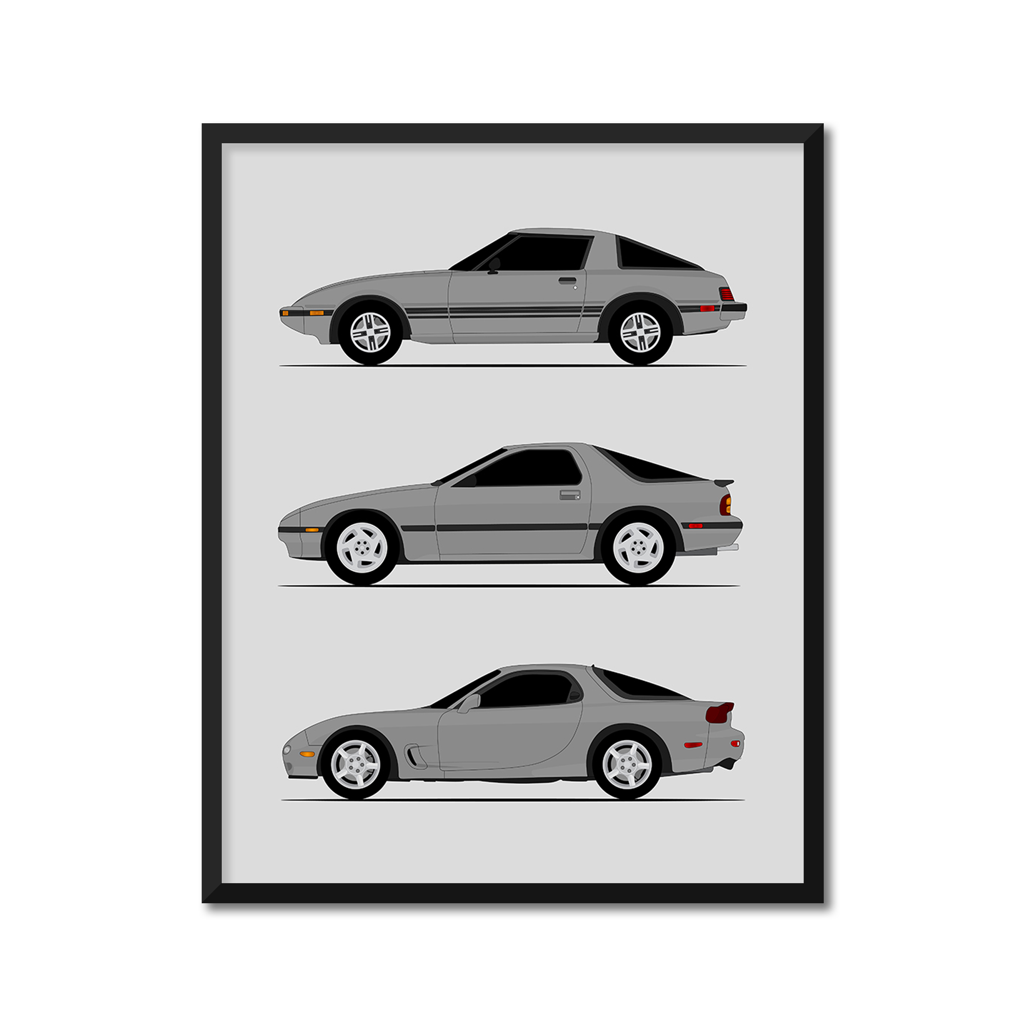 Mazda RX-7 Generations (Side Profile)