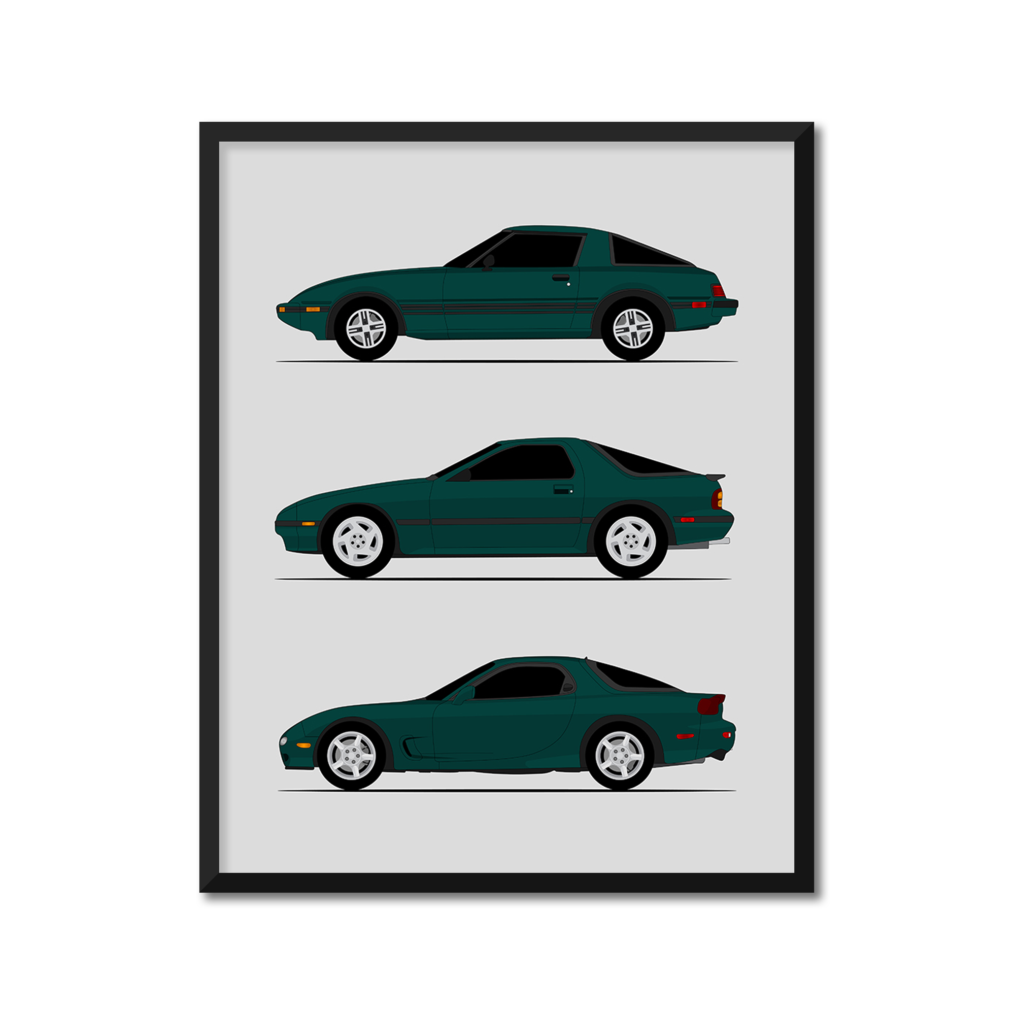 Mazda RX-7 Generations (Side Profile)