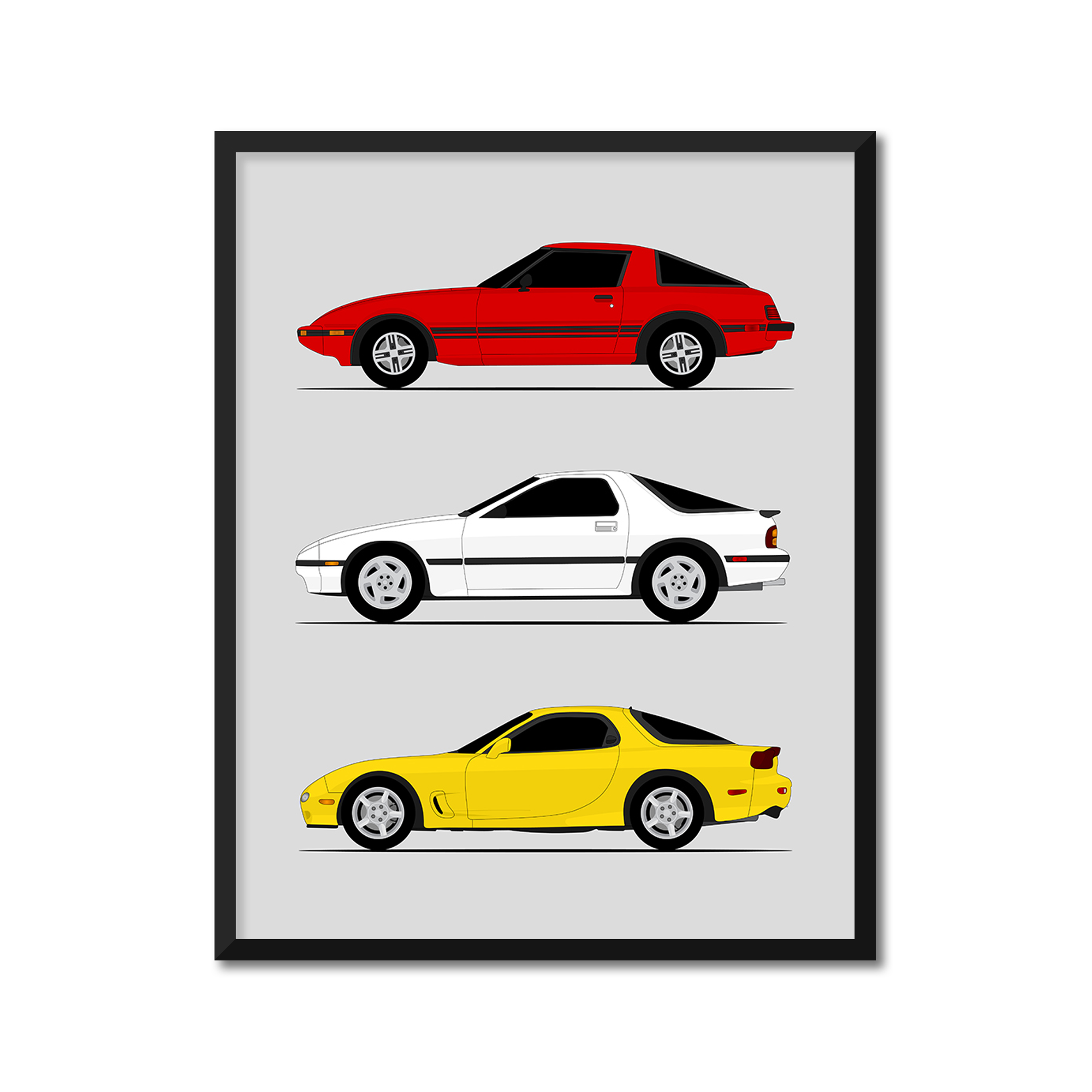Mazda RX-7 Generations (Side Profile)