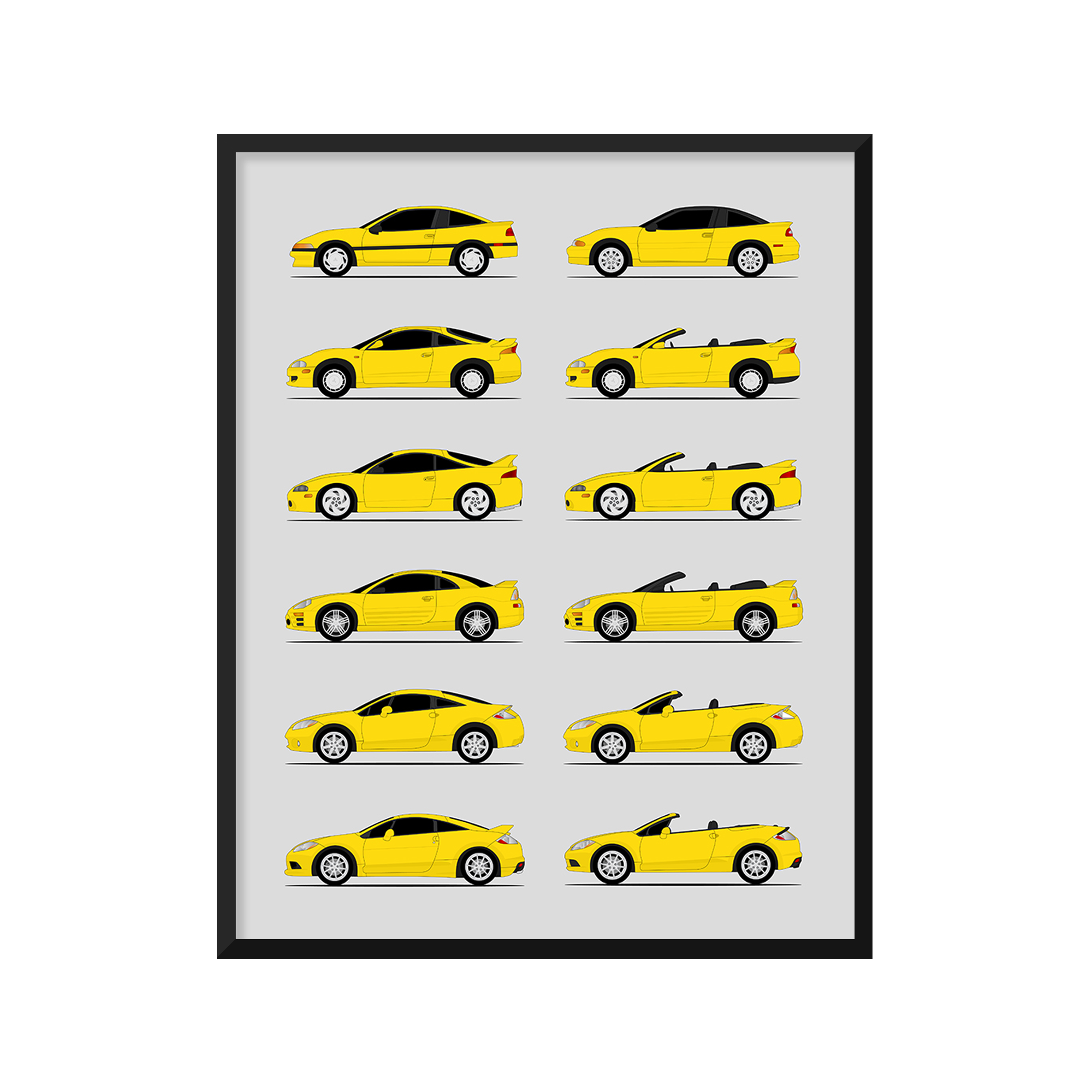 Mitsubishi Eclipse Generations (Side Profile)